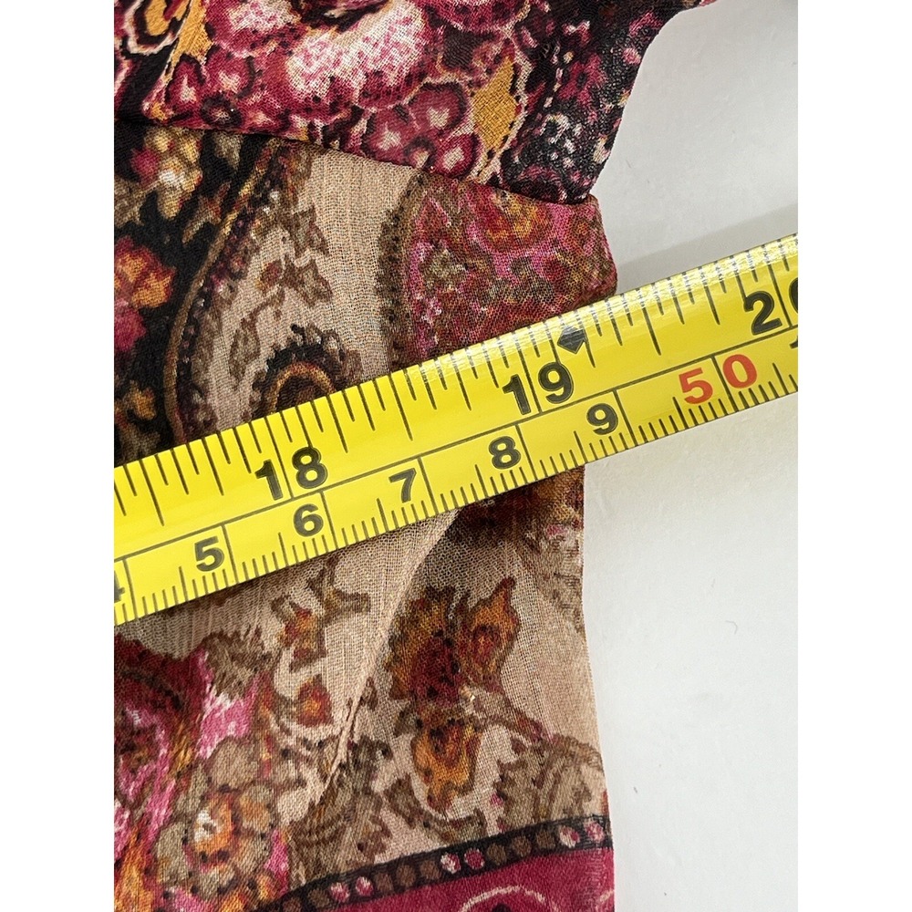 Studio by Liz Claiborne Button Down Shirt Blouse Womens Sz 6 Paisley Red Maroon - Picture 6 of 11